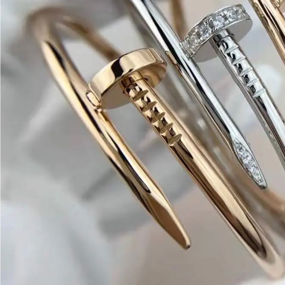 Nail Bracelet 18k Gold Men Women